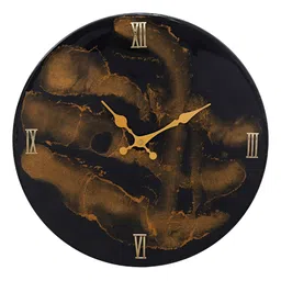 CHRONIKLE Black and GoldToned Round Analogue Contemporary Wall Clock-image-14