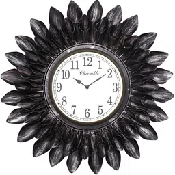 CHRONIKLE Black & White Metal Round Contemporary Wall Clock-image-53