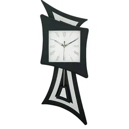 CHRONIKLE Black & White Analogue Contemporary Pendulum Wooden Wall Clock-image-26