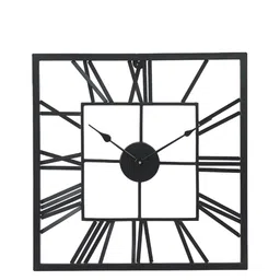 CHRONIKLE Black Metal Square Contemporary Wall Clock-image-75