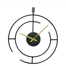 CHRONIKLE Black & Gold Toned Round Contemporary Wall Clock-image-67