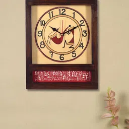 AAKRITI ART CREATIONS Brown Printed Contemporary Wall Clock-image-71