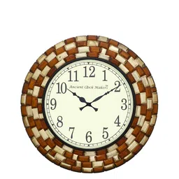 CHRONIKLE Brown Round Wood Traditional Wall Clock-image-28