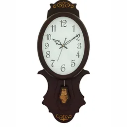 CHRONIKLE Brown Oval Wood Traditional Wall Clock-image-23