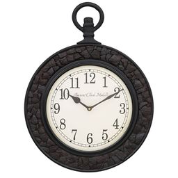 CHRONIKLE Brown Round Wood Traditional Wall Clock-image-57