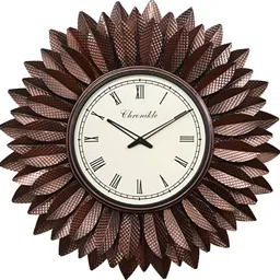 CHRONIKLE Brown & White Textured Round Contemporary Wall Clock-image-32