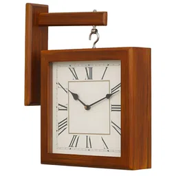 CHRONIKLE Brown and Black Square Analogue Contemporary Wall Clock-picture-16