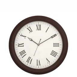 CHRONIKLE Brown Round Wood Traditional Wall Clock-image-58