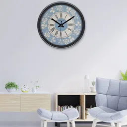 RANDOM Blue & Black Printed Analogue Contemporary Wall Clock-46