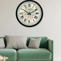 RANDOM Blue & Black Printed Analogue Contemporary Wall Clock-20