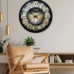 RANDOM Grey & Black Printed Contemporary Wall Clock-20