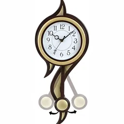 Attractionz Gold-Toned & White Round Shape Contemporary Wall Clock-image-89