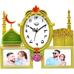 Attractionz Gold-Toned & White Oval Shape Contemporary Wall Clock-image-48