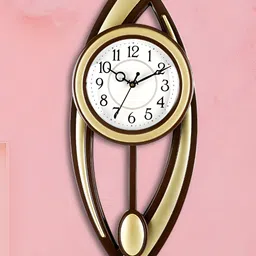 Attractionz Gold-Toned & White Textured Contemporary Wall Clock-image-47