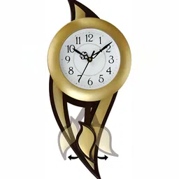 Attractionz Gold-Toned & White Textured Analogue Contemporary Wall Clock-picture-12