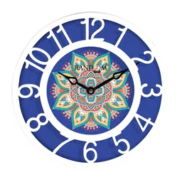 RANDOM Blue & White Printed Contemporary Wall Clock-image-82