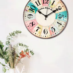 RANDOM Pink & Blue Printed Contemporary Wall Clock-16