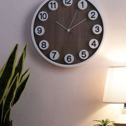 House Of Accessories Brown & White Contemporary Wall Clock-image-91
