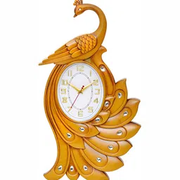 Attractionz Peach-Coloured and White Textured Analogue Contemporary Wall Clock-0
