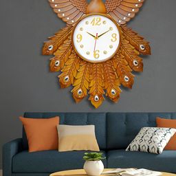 Attractionz Brown & White Round Shaped Contemporary Analogue Wall Clock-image-80