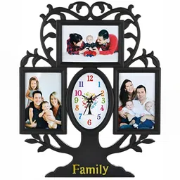 Attractionz Black Contemporary Oval Shaped Analogue Wall Clock-image-95