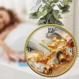 RANDOM Brown & Red Printed Contemporary Wall Clock image 3