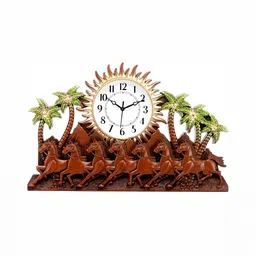 Attractionz Maroon Round Textured Analogue Wall Clock image 4