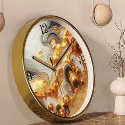 RANDOM Brown & Red Printed Contemporary Wall Clock image 4