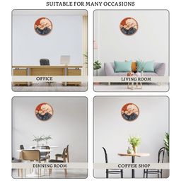 RANDOM Rust & Grey Printed Contemporary Wall Clock image 2