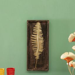 vedas Metallic-Toned & Brown W-Bay Leaf Wall Dcor-11