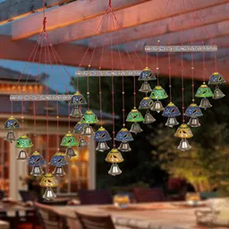 Kuber Industries Green & Blue Polyresin Wind Chimes-image-89