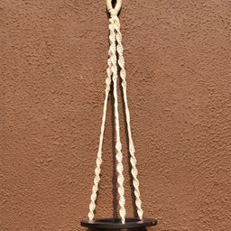 VAH Kya Bat Hai !! Off White Macrame Cotton Eco Friendly Plant Hanger Rope Wall Hanging-32
