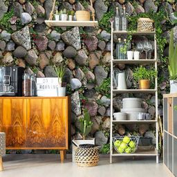 KAAF Grey & Green Stones Printed Self-Adhesive Wallpaper-image-98