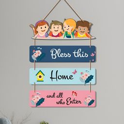ArtVibes Blue & Pink Motivational Quotes Printed Wooden Hanging Wall Decor-image-26