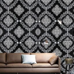 KAAF Black & White Damask Patterned Self-Adhesive Wallpaper-picture-12