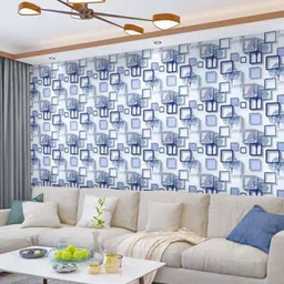 KAAF Blue & White Printed Waterproof Wallpaper-picture-23