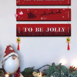 Indigifts Red Printed Wall Hanging-9