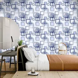 KAAF Blue & White Printed Waterproof Wallpaper-picture-3