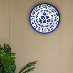 KOLOROBIA Blue & White Floral Printed Wall Plate Decor-image-10