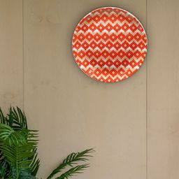 KOLOROBIA White & Orange Dazzling Ikat Decorative Wall Plate-image-11