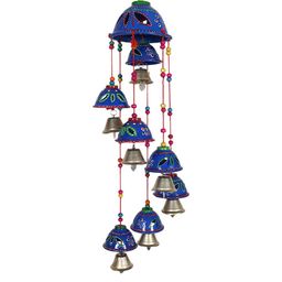 Kuber Industries Set Of 2 Blue & Gold-Toned Printed Windchimes image 2