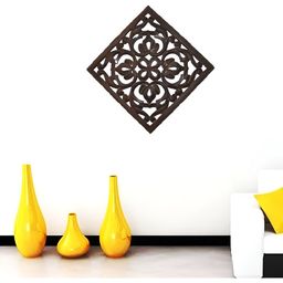 VAS collection home Brown Self Designed Square Shaped Wood Wall Decor Plate-image-83