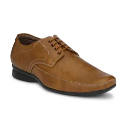 RL Rocklin Men Men Tan Brown Textured Derby Formal Shoe-picture-40