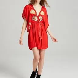 JC Collection Floral Embroidered A-Line Cotton Dress-picture-54
