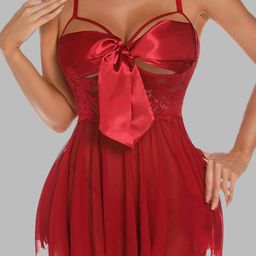 Krelin Self Design Shoulder Straps Net Baby Doll-picture-11