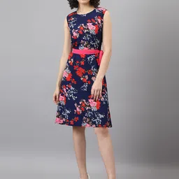 DEEBACO Floral Dress With Belt Detail-image-12