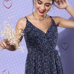 DODO & MOA Women Stunning Blue Floral Dress-picture-22