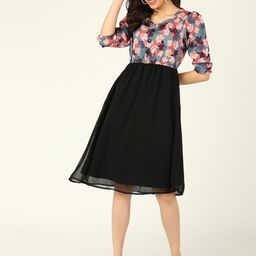 ZNX Clothing Floral Printed Sweetheart Neck Dress-picture-41