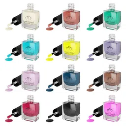 Looks United Set Of 12 Trendy Color Long Lasting Nail Polish 6 ml Each-image-14