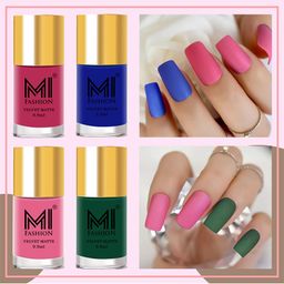 MI FASHION Set of 4 Velvet Matte Long Lasting Nail Polish - 9.9 ml Each-10
